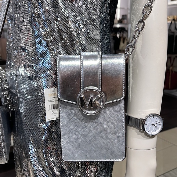 MICHAEL KORS WOMENS FASHION IPHONE SAMSUNG CASE PHONE HOLDER CROSSBODY BAG PURSE - Picture 5 of 16